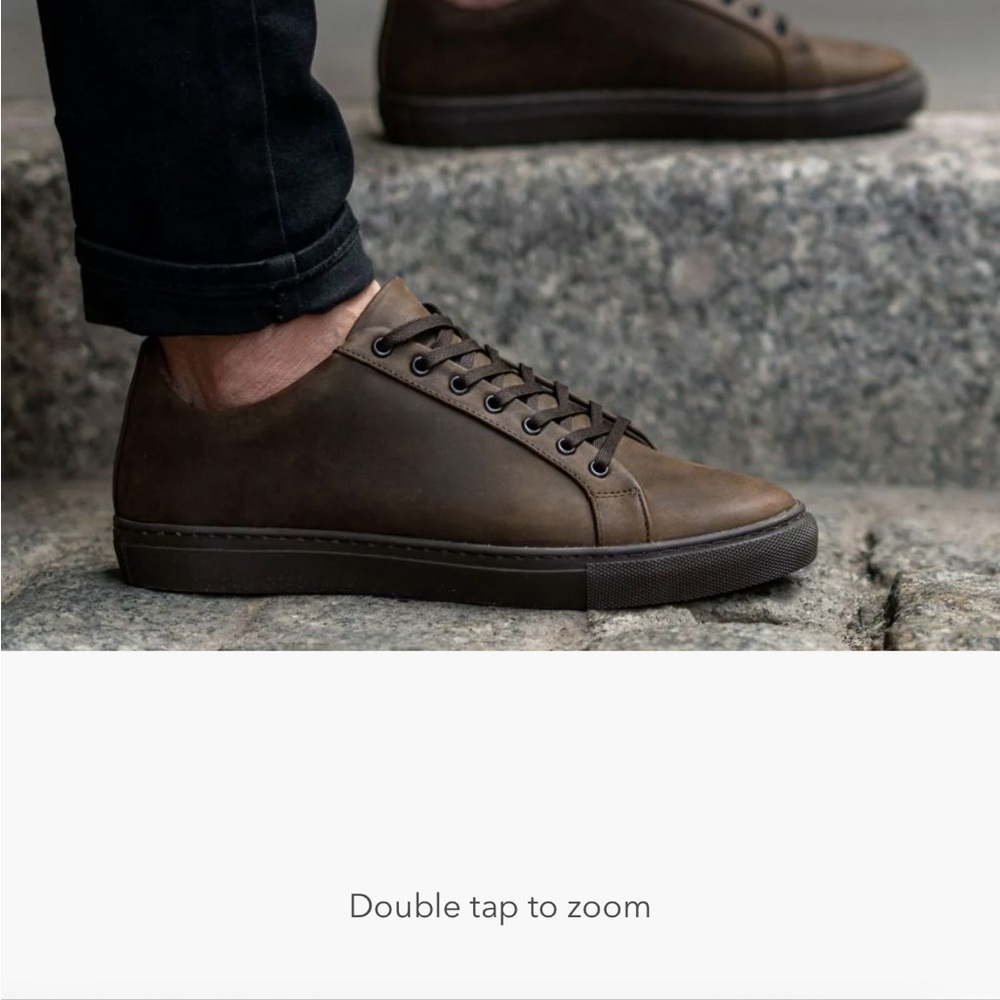 Thursday Boot Company Brown Leather Sneakers with Low-Top Design